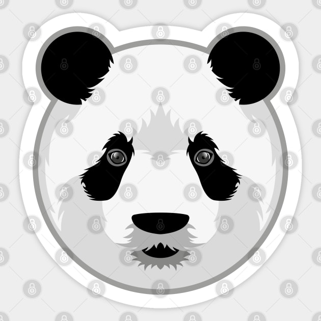 Panda face portrait Sticker by ShirtBricks